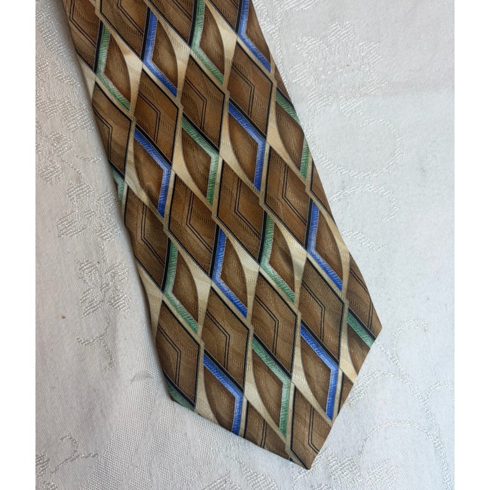 Sean John Tie 100% Silk Geometric Necktie Gold NEW